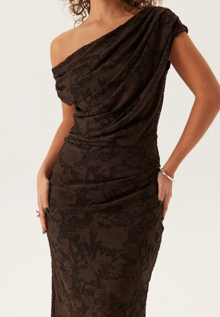 Asymmetric Jacquard Stretch Ankle Dress