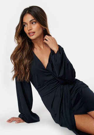 Wrap Stretchy Midi Dress