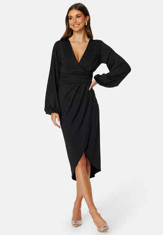 Wrap Stretchy Midi Dress