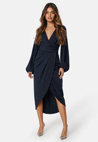 Wrap Stretchy Midi Dress