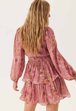 Balloon Sleeve Short Flounce Dress