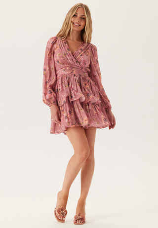 Balloon Sleeve Short Flounce Dress