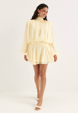 Bow Jacquard Short Dress