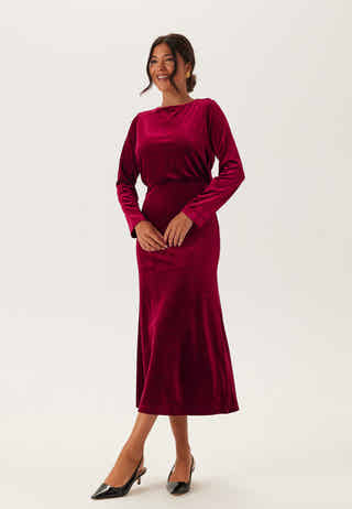 Bow Velvet Midi Dress