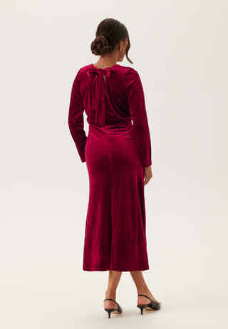 Bow Velvet Midi Dress