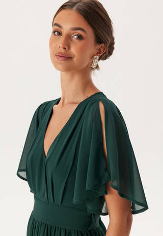 Butterfly Sleeve Chiffon Gown