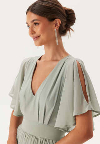 Butterfly Sleeve Chiffon Gown