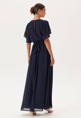 Butterfly Sleeve Chiffon Gown