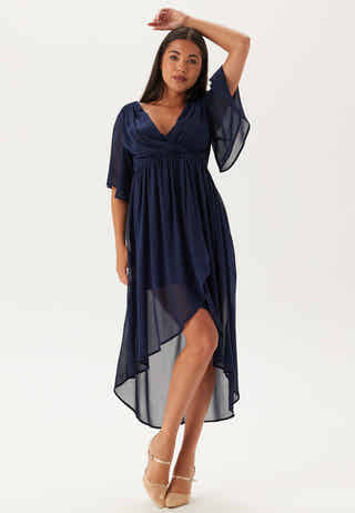 Butterfly Sleeve High-Low Dress