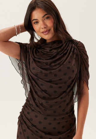 Cape Mesh Ankle Dress