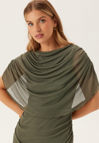 Cape Mesh Ankle Dress