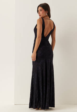 Deep Waterfall Mermaid Gown