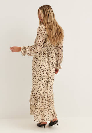 Flounce Chiffon Ankle Dress