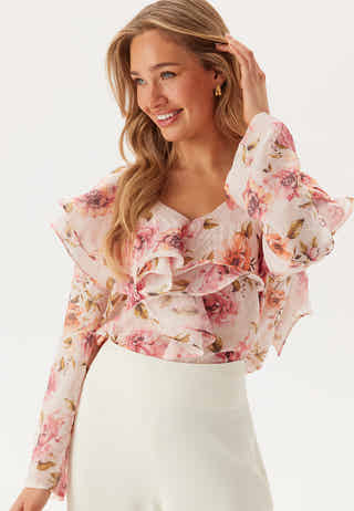 Flounce Sheer Blouse