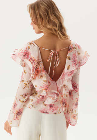 Flounce Sheer Blouse