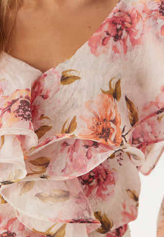 Flounce Sheer Blouse