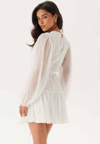 Frill Balloon Sleeve Dress