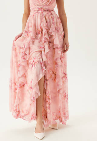 Frill Ruffle Chiffon Gown