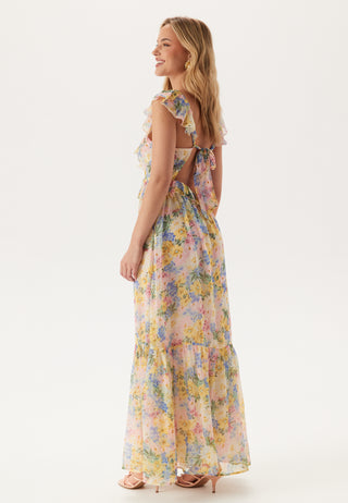 Frill Tie Back Maxi Dress