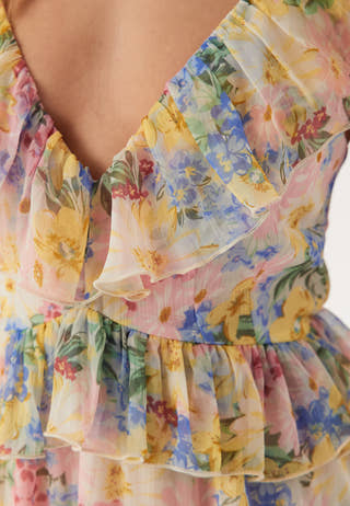 Frill Tie Back Maxi Dress