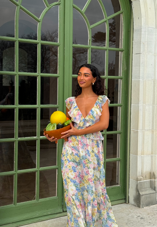 Frill Tie Back Maxi Dress