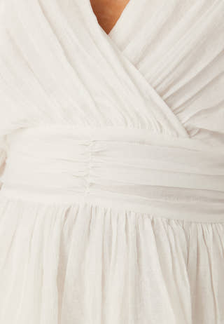 Frilled Balloon Sleeve Short Flounce Dress