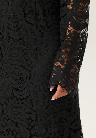 High Neck Cotton Lace Dress