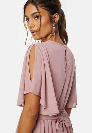 Butterfly Sleeve Chiffon Gown