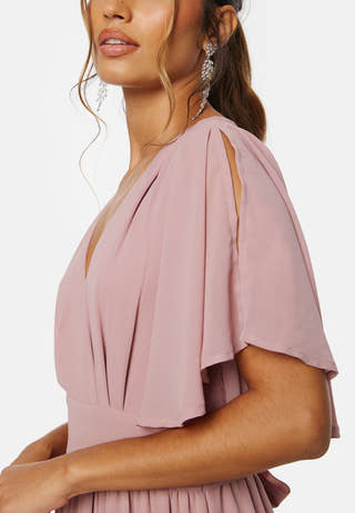 Butterfly Sleeve Chiffon Gown