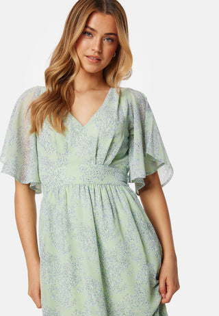 Butterfly Sleeve Midi Dress
