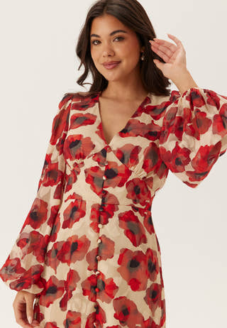 Jacquard Chiffon Midi Dress