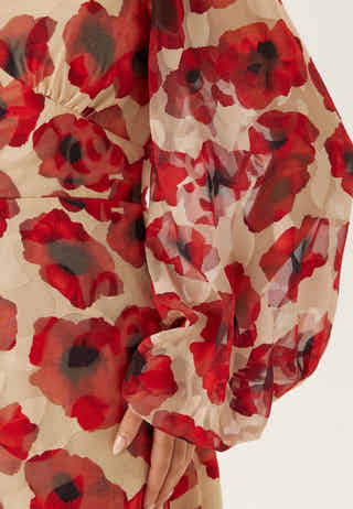 Jacquard Chiffon Midi Dress