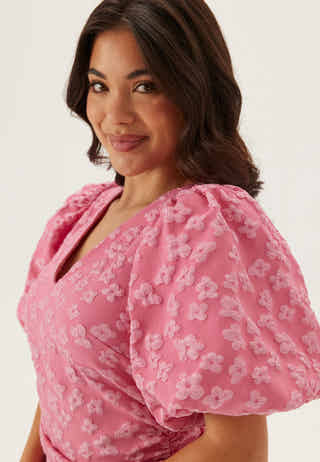 Jacquard Flounce Short Dress