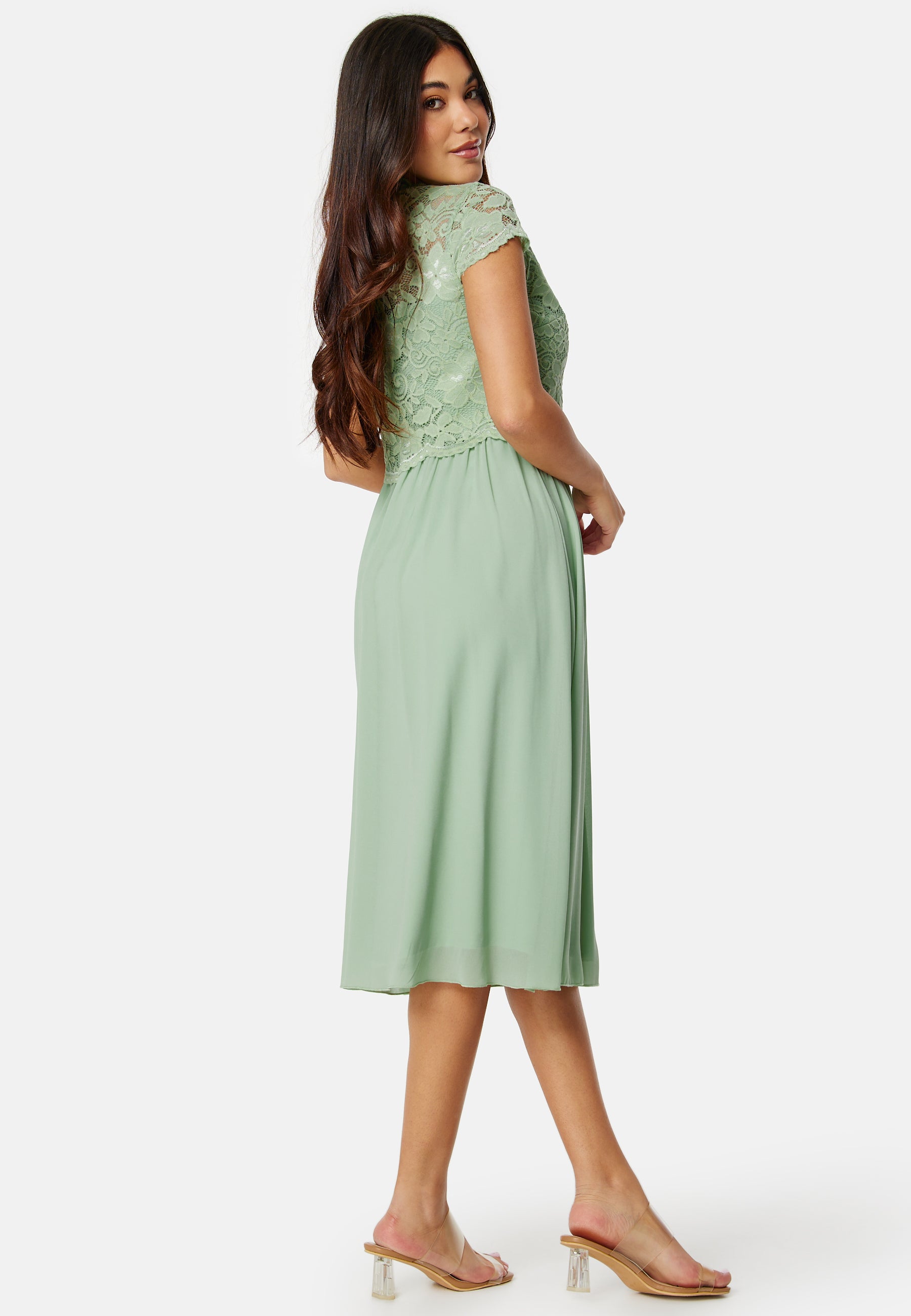 Bubbleroom occasion Jolie Short Sleeve Midi Dress Bridesmaid dresses Green Bubbleroom occasion Jolie Short Sleeve Midi Dress Bridesmaid dresses Green