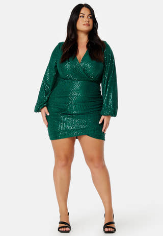 Sequin Wrap Dress