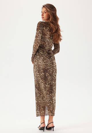 Mesh Ruched Ankle Dress