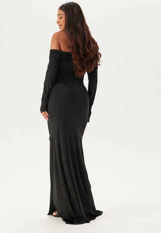 Asymmetric Off Shoulder Soft Gown