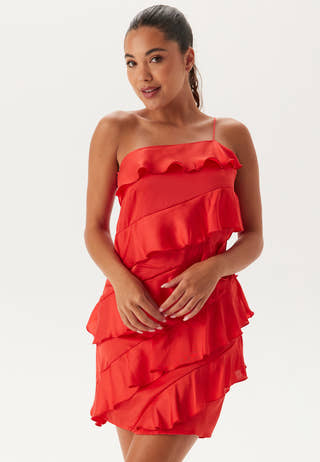 One shoulder Short Frill Dress