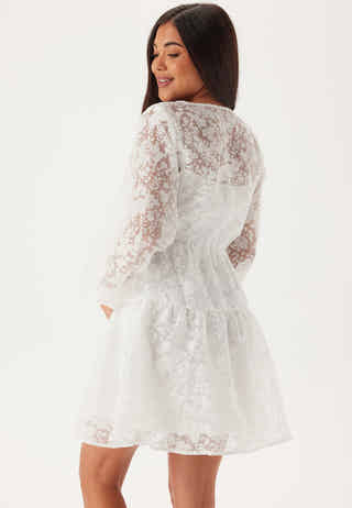 Overlap Balloon Sleeve Dress