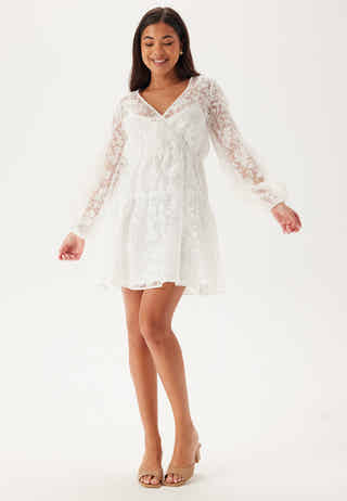 Overlap Balloon Sleeve Dress