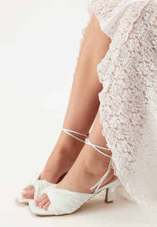 Pleated Front Heeled Sandal