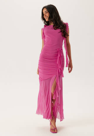 Ruched Frill Ankle Dress