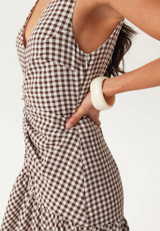 Ruched Front Ankle Dress