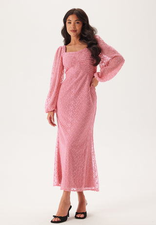 Ruched L/S Ankle Dress