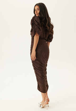 Ruched Puff Sleeve Dress