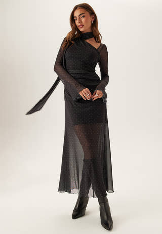 Scarf Mesh Ankle Dress