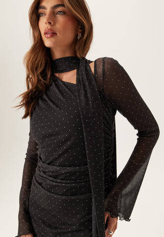 Scarf Mesh Ankle Dress