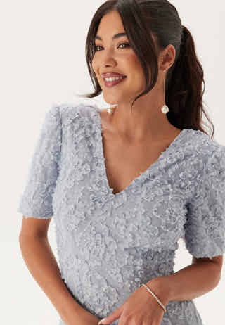 Short Sleeve 3D Floral Gown