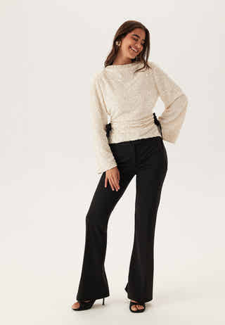 Side Slit Sequin Top