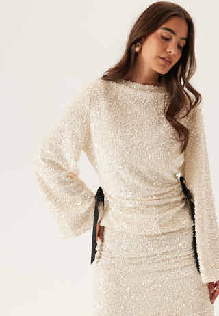 Side Slit Sequin Top